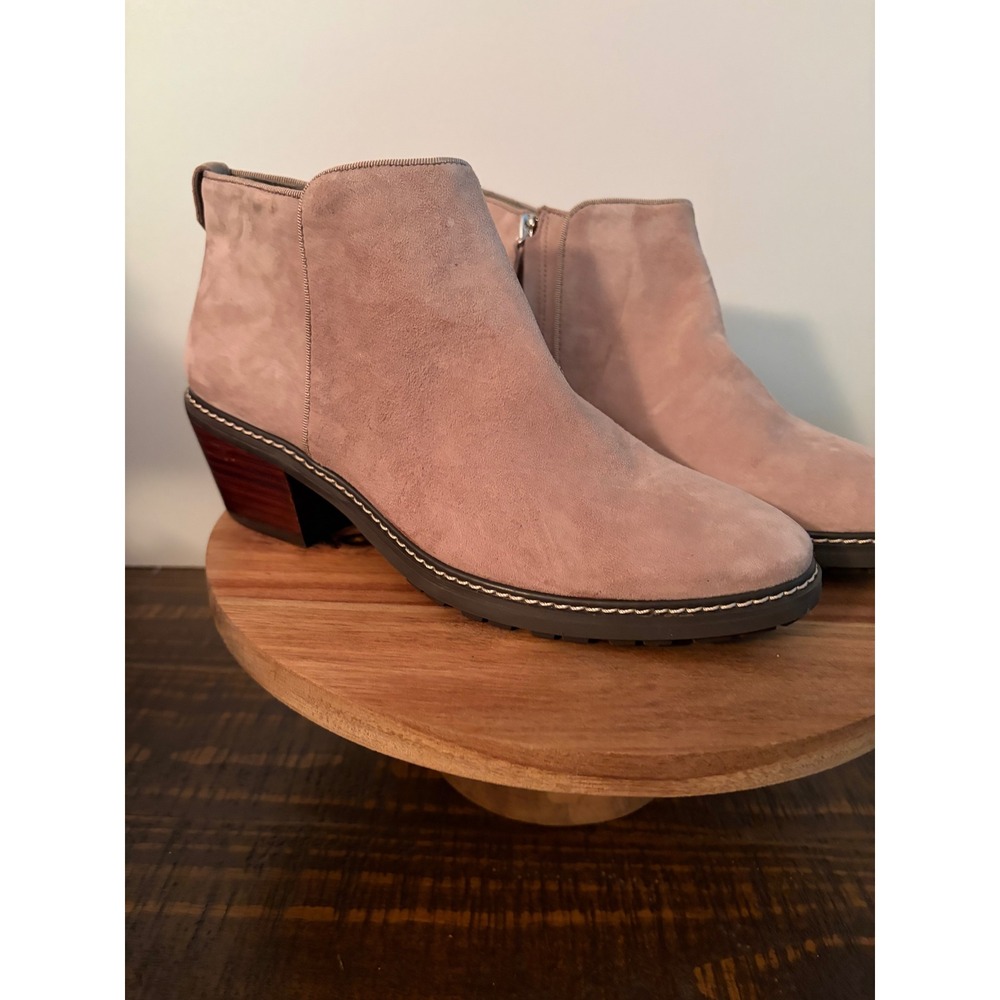 Woman's Sam Edelman Size 7.5 Pryce Waterproof Ankle Booties Cashmere Beige NEW